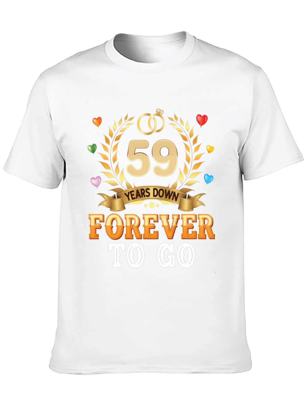 59 Years Down Forever To Go Anniversary T-Shirt