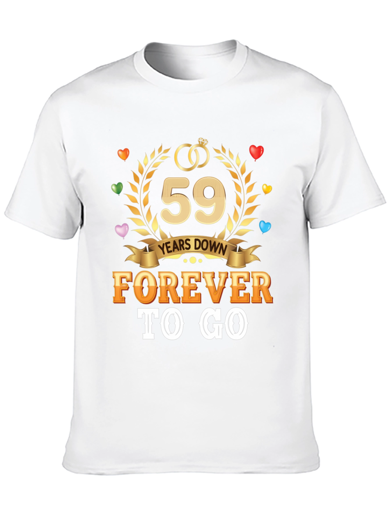 59 Years Down Forever To Go Anniversary T-Shirt