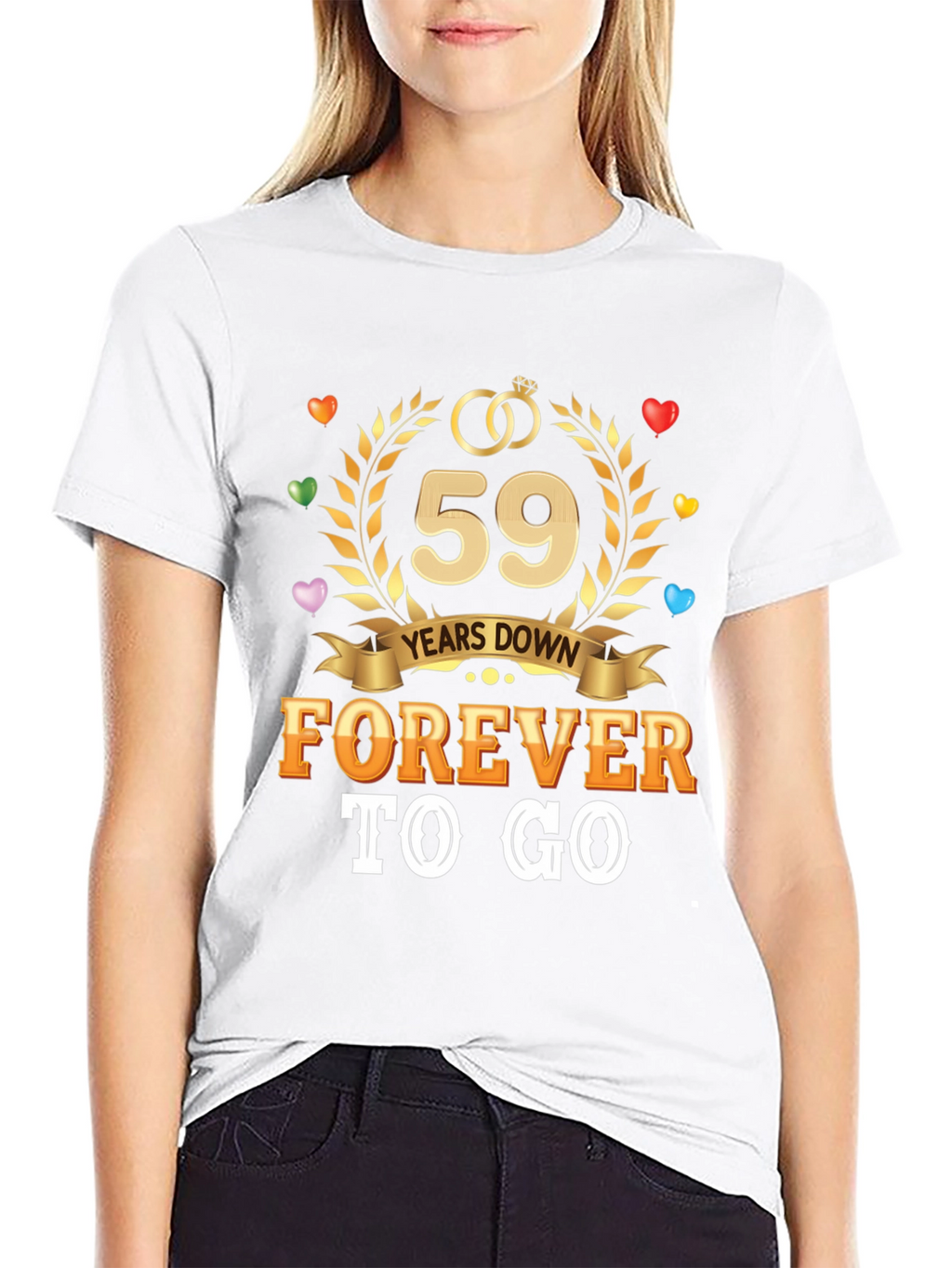 59 Years Down Forever To Go Anniversary T-Shirt