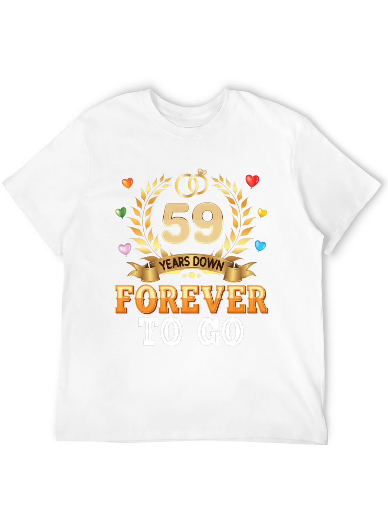 59 Years Down Forever To Go Anniversary T-Shirt