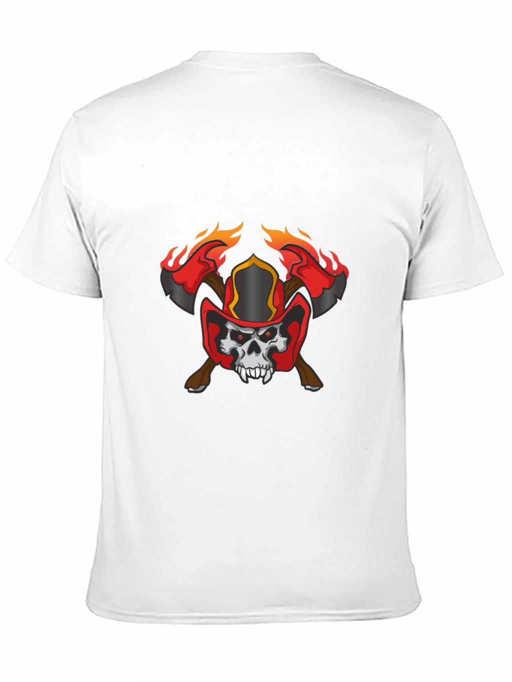 Skull Firefighter Axe Graphic T-Shirt
