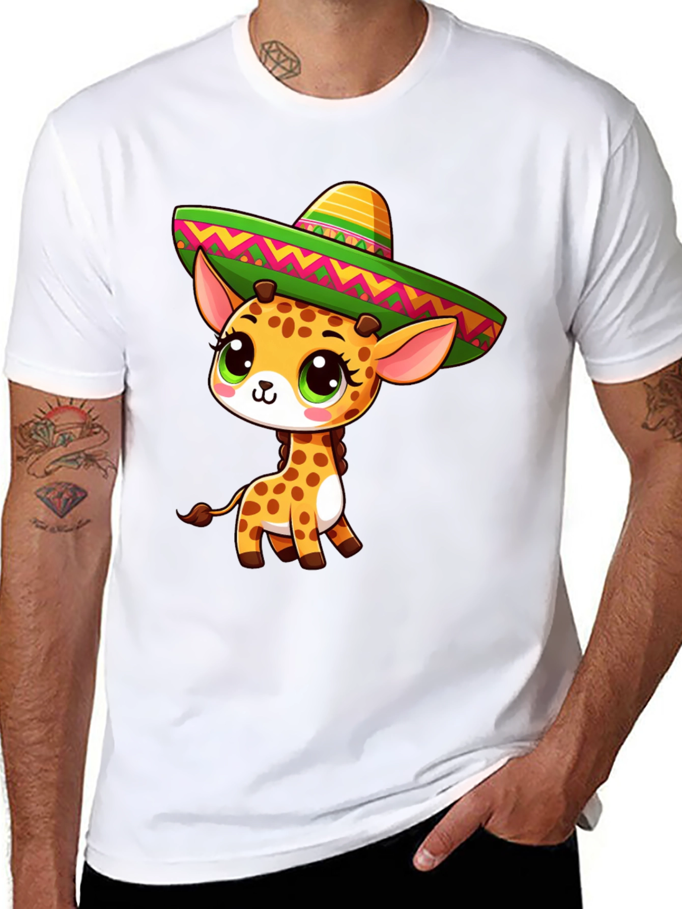 Giraffe Sombrero Graphic Tee