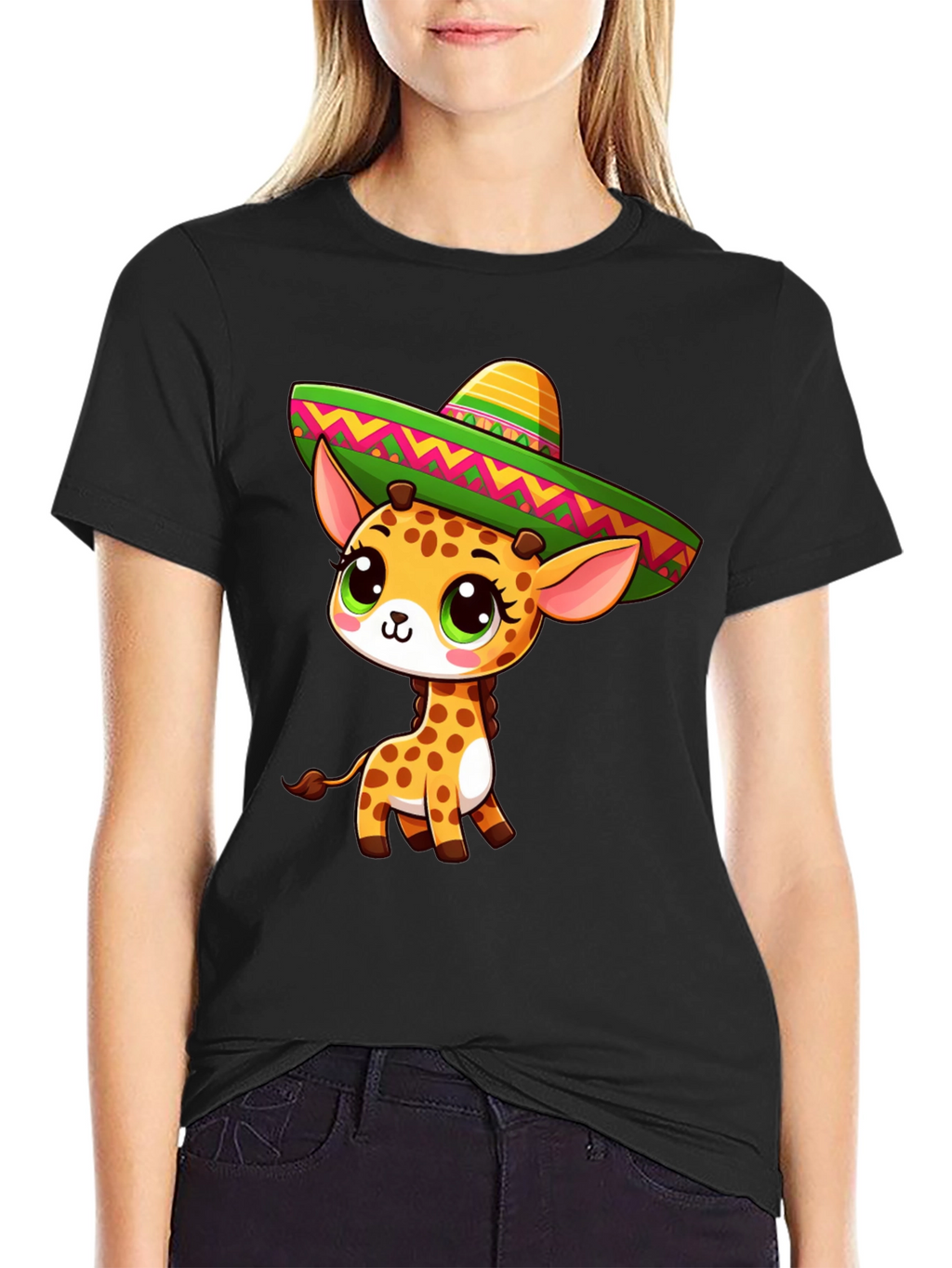 Giraffe Sombrero Graphic Tee