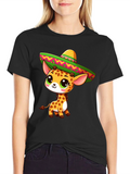 Giraffe Sombrero Graphic Tee