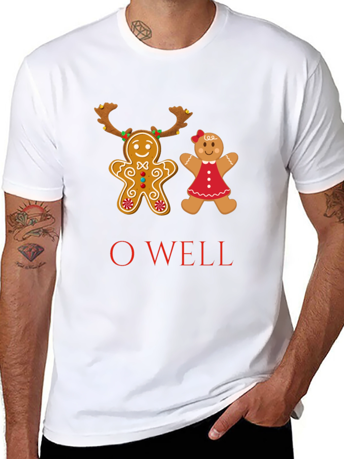 O Well Gingerbread Couple Christmas T-Shirt