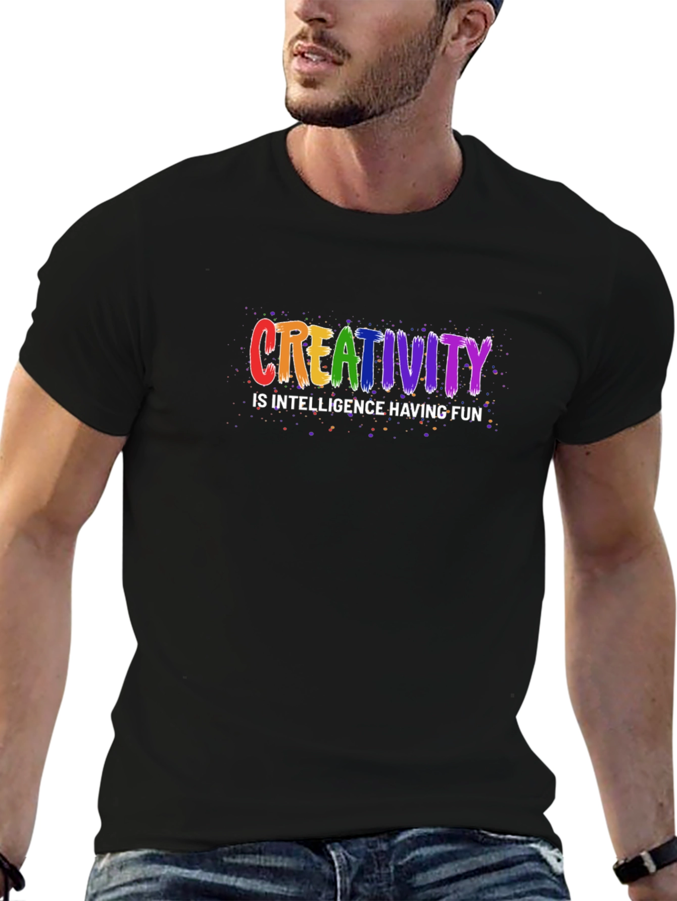 Creativity is Intelligence Having Fun Black T-Shirt