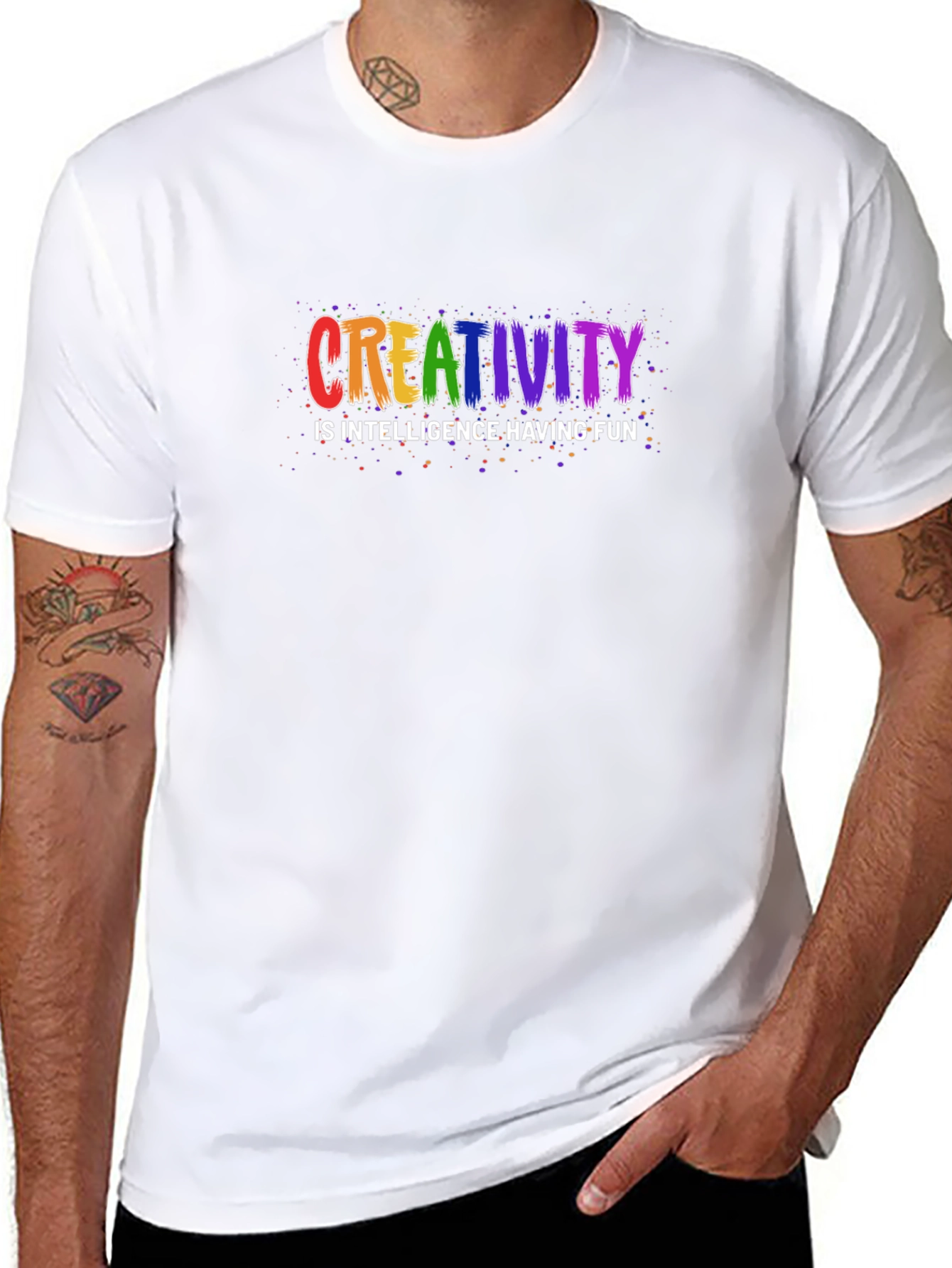 Creativity is Intelligence Having Fun Black T-Shirt