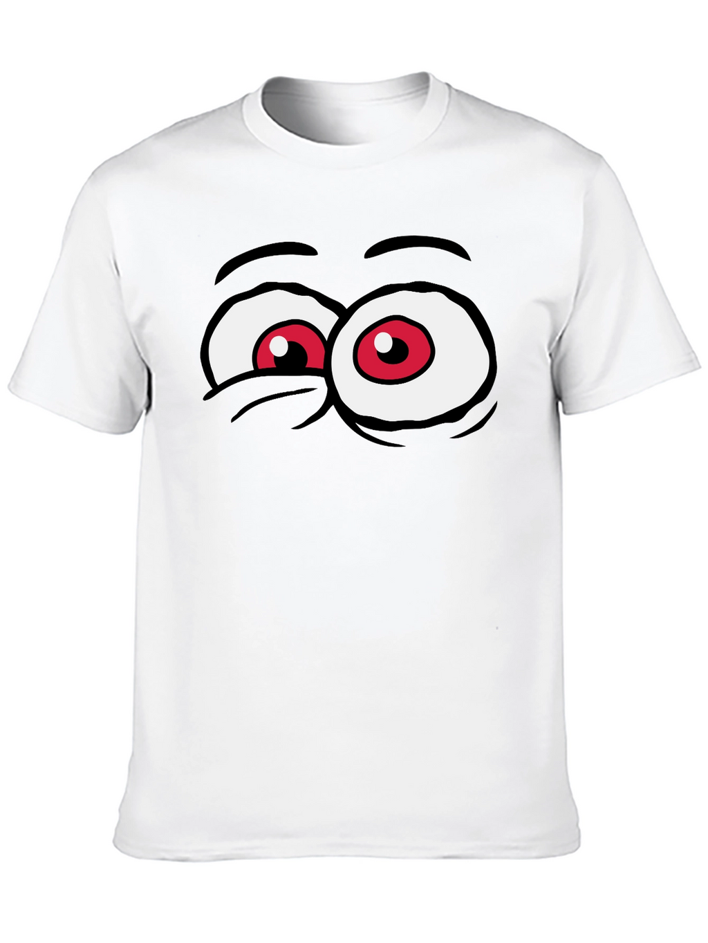 Funny Cartoon Eyes Graphic Tee - Black