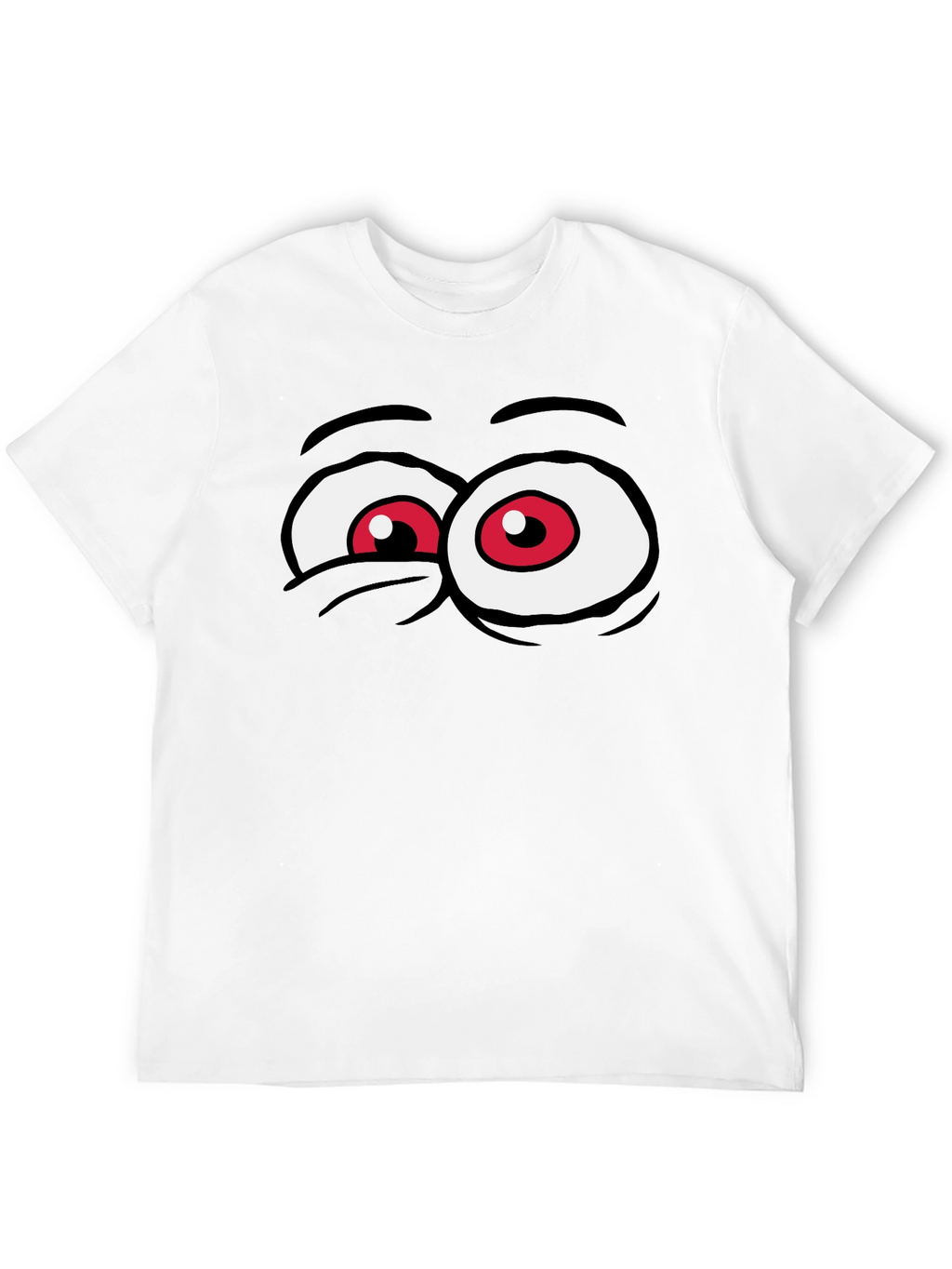 Funny Cartoon Eyes Graphic Tee - Black