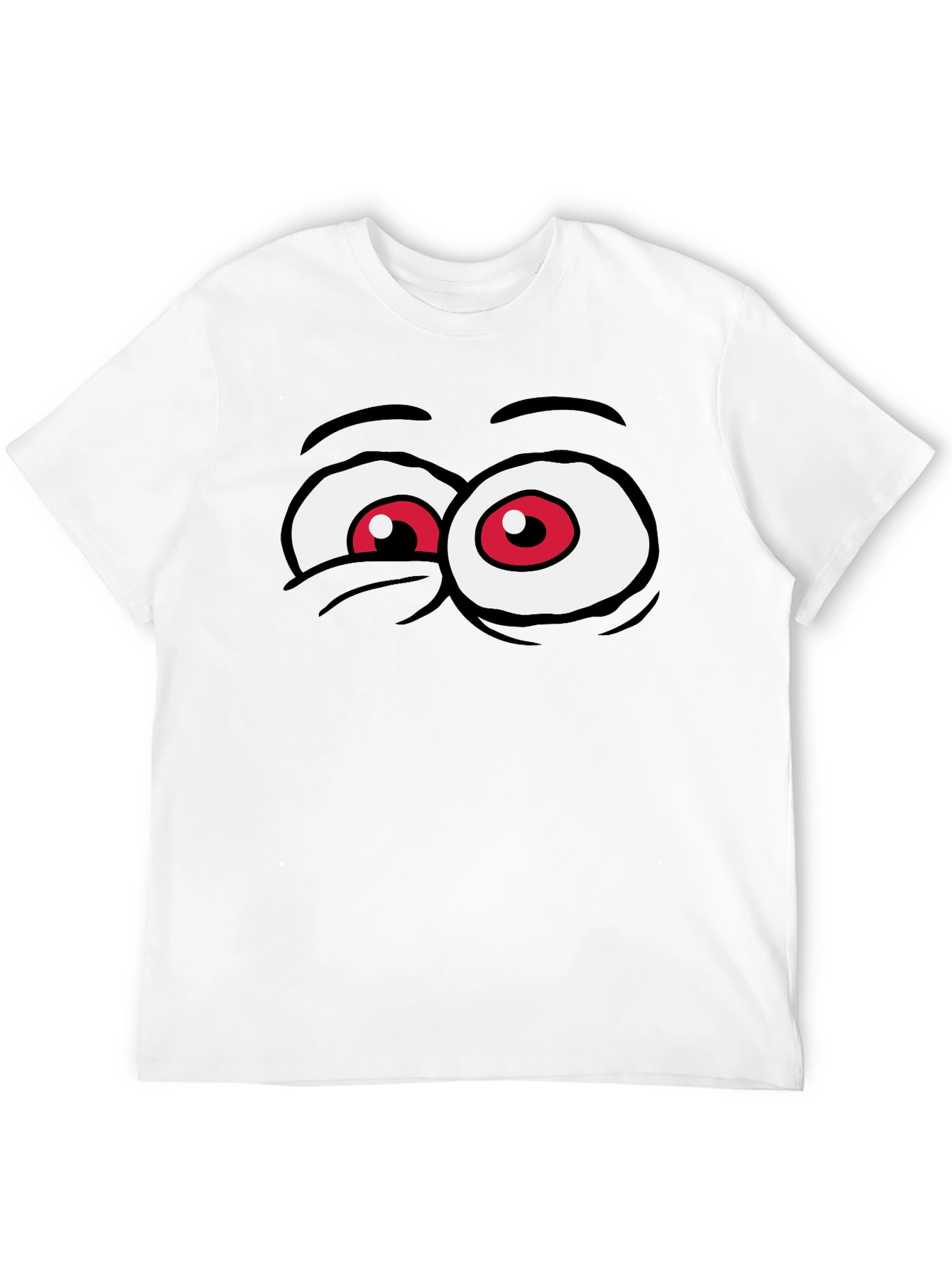 Funny Cartoon Eyes Graphic Tee - Black