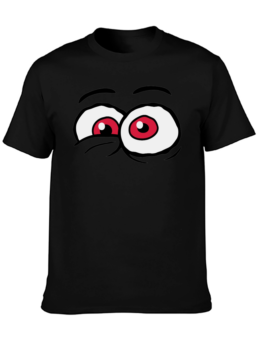 Funny Cartoon Eyes Graphic Tee - Black