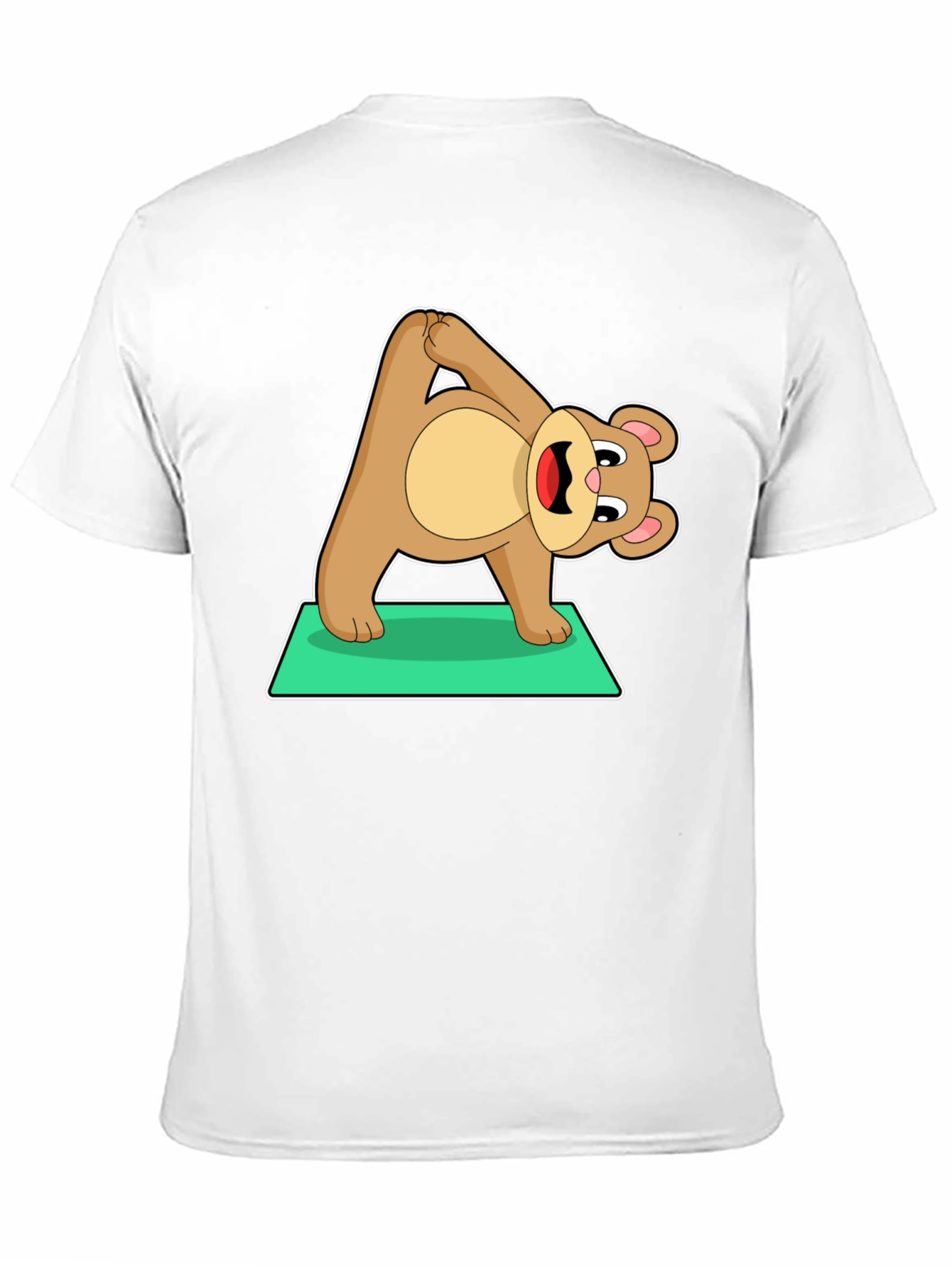 Yoga Bear Graphic Tee - Cute Exercise Cartoon Shirt