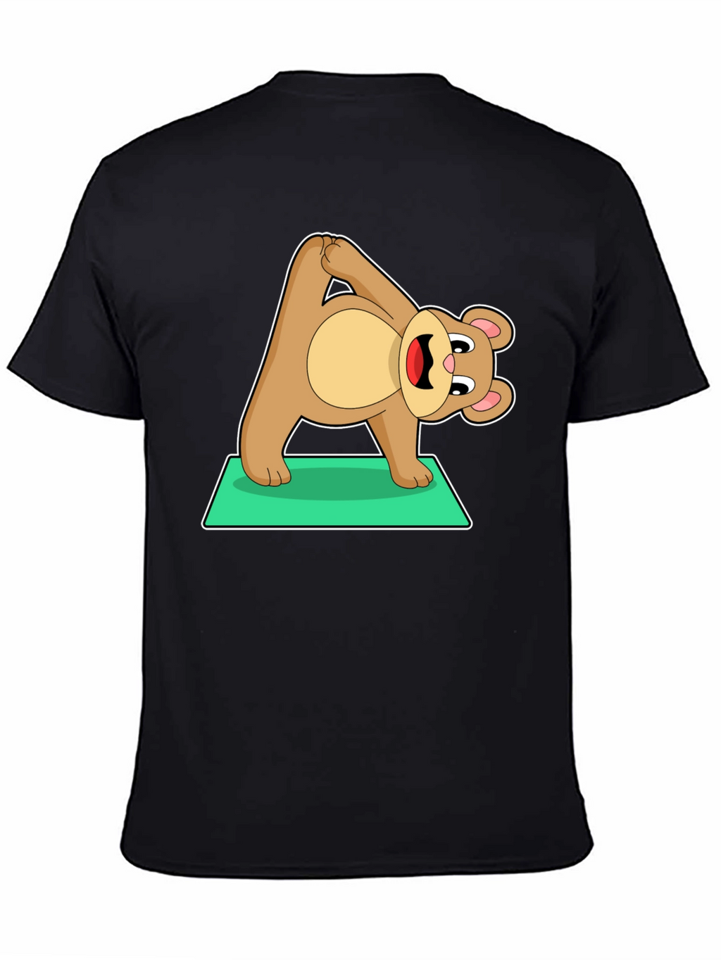 Yoga Bear Graphic Tee - Cute Exercise Cartoon Shirt