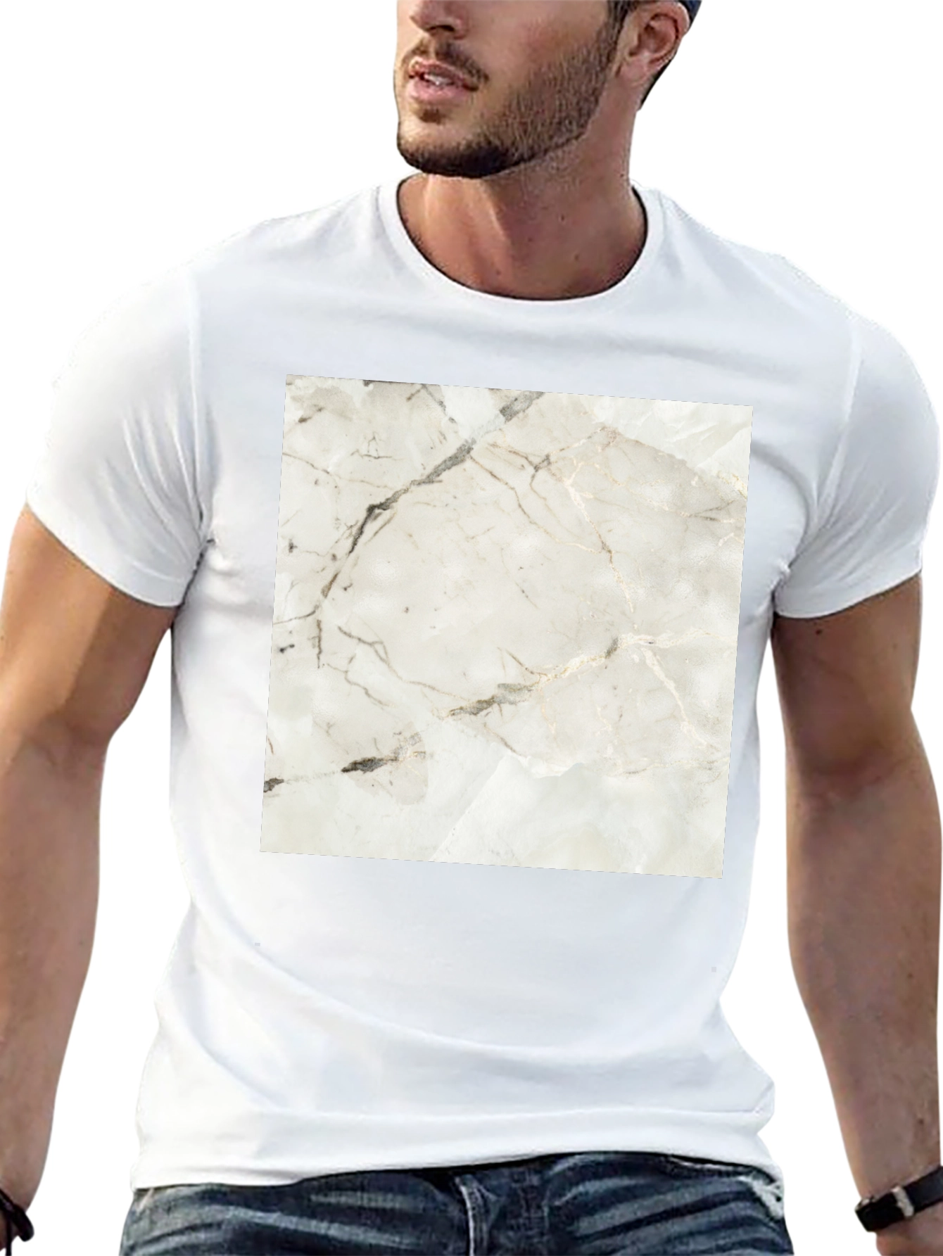 Abstract Marble Design Black T-Shirt