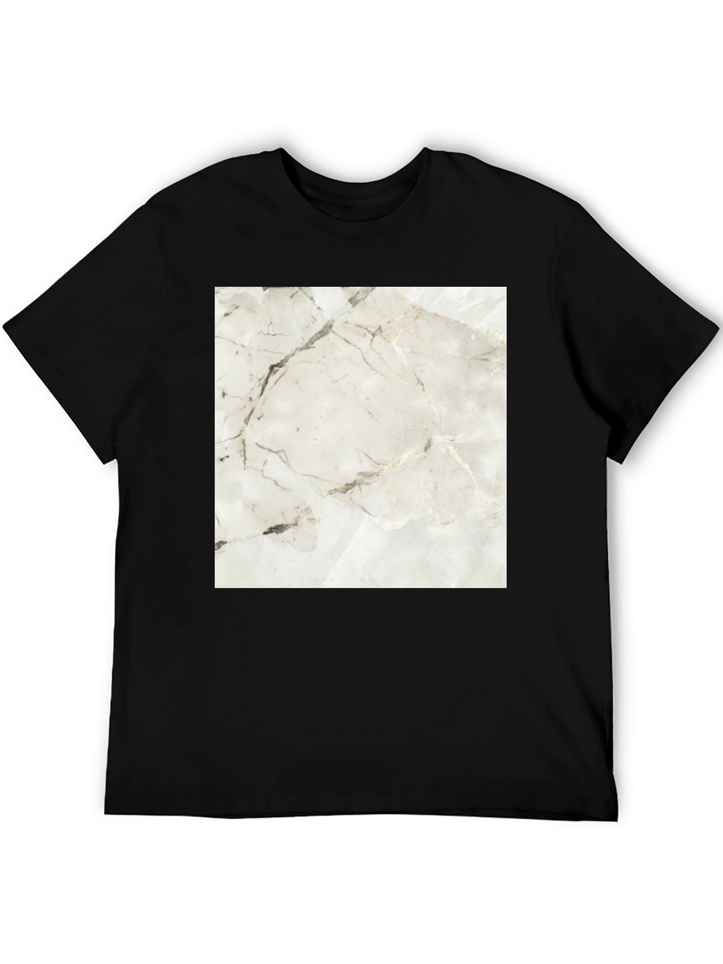 Abstract Marble Design Black T-Shirt