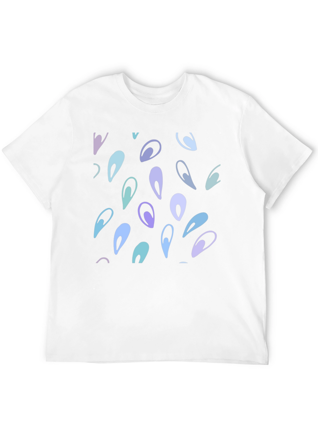 Abstract Teardrop Pattern Black T-Shirt
