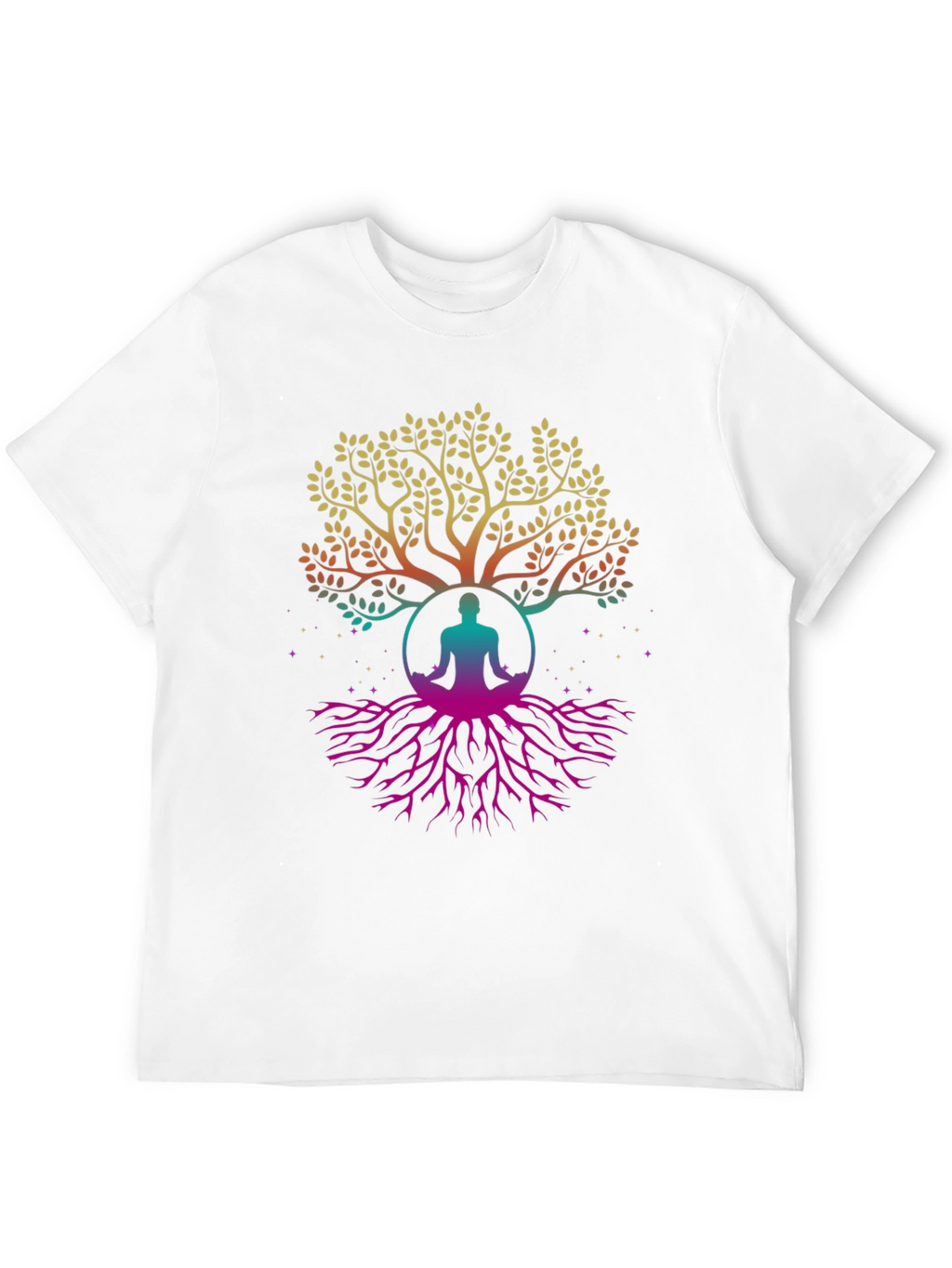 Tree of Life Yoga Meditation Black T-Shirt