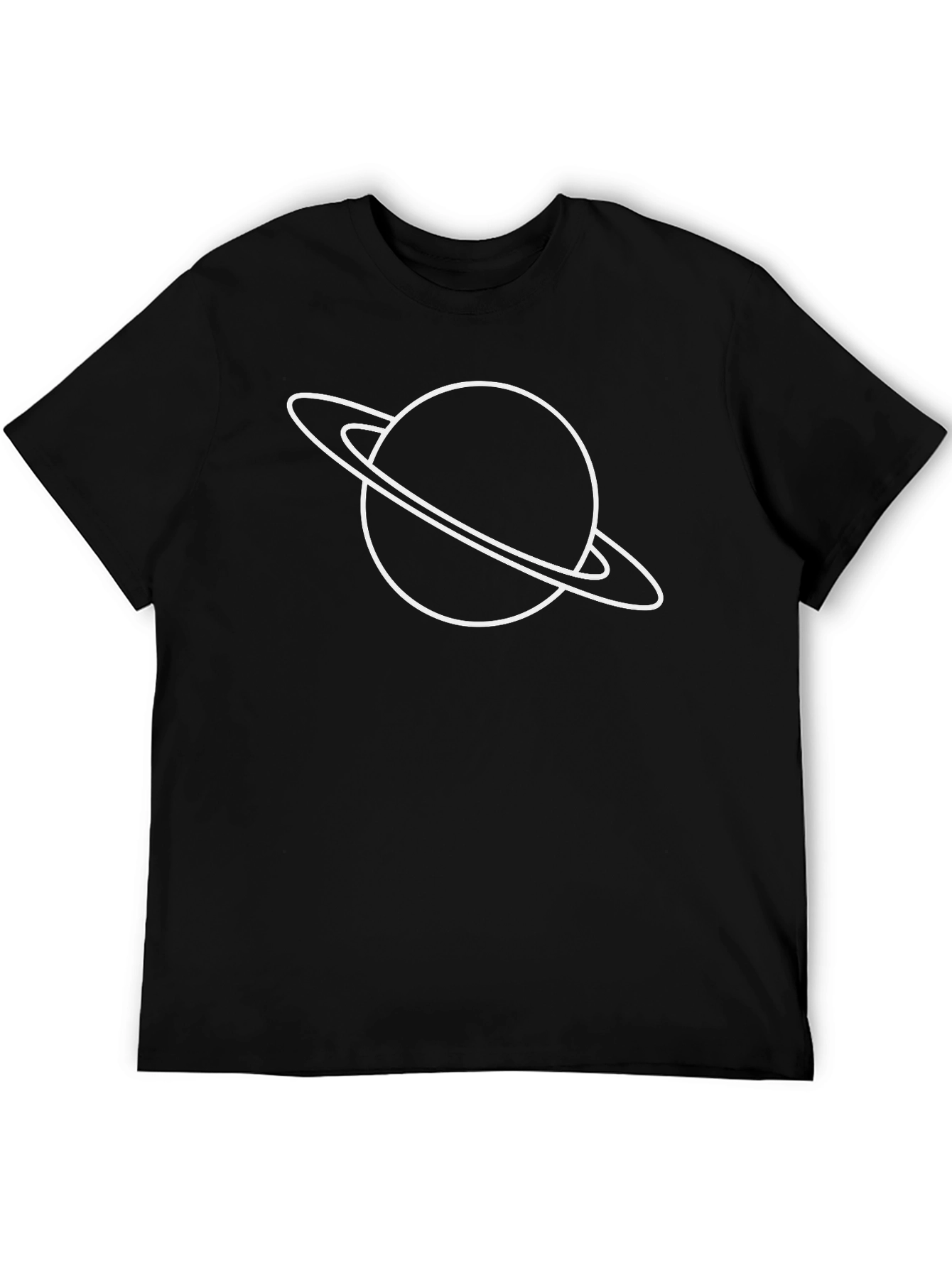 Saturn Graphic Black T-Shirt - Stylish Space Tee