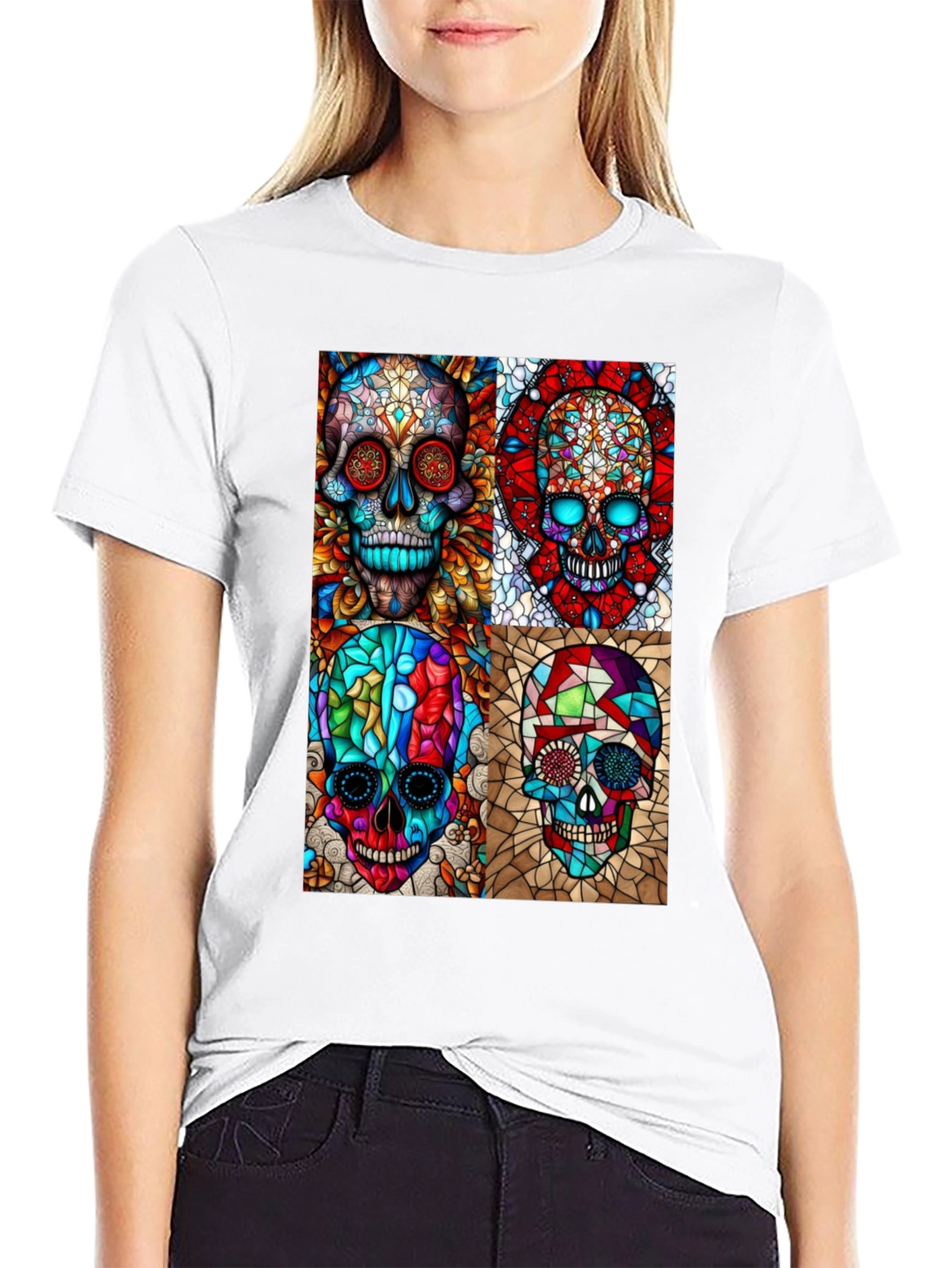 Day of the Dead Skull Art Graphic T-Shirt