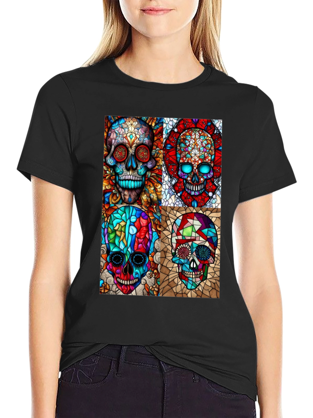 Day of the Dead Skull Art Graphic T-Shirt