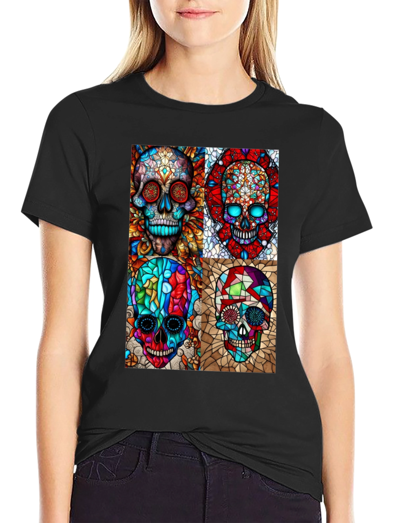 Day of the Dead Skull Art Graphic T-Shirt