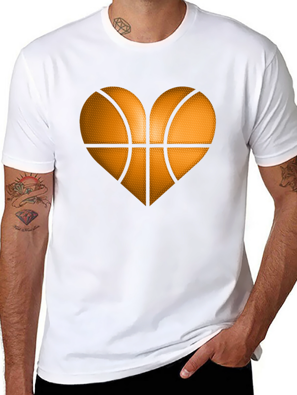 Basketball Heart Graphic Tee - Black T-Shirt