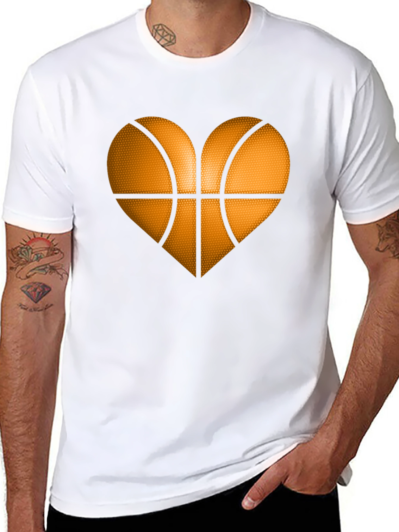 Basketball Heart Graphic Tee - Black T-Shirt