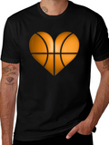 Basketball Heart Graphic Tee - Black T-Shirt