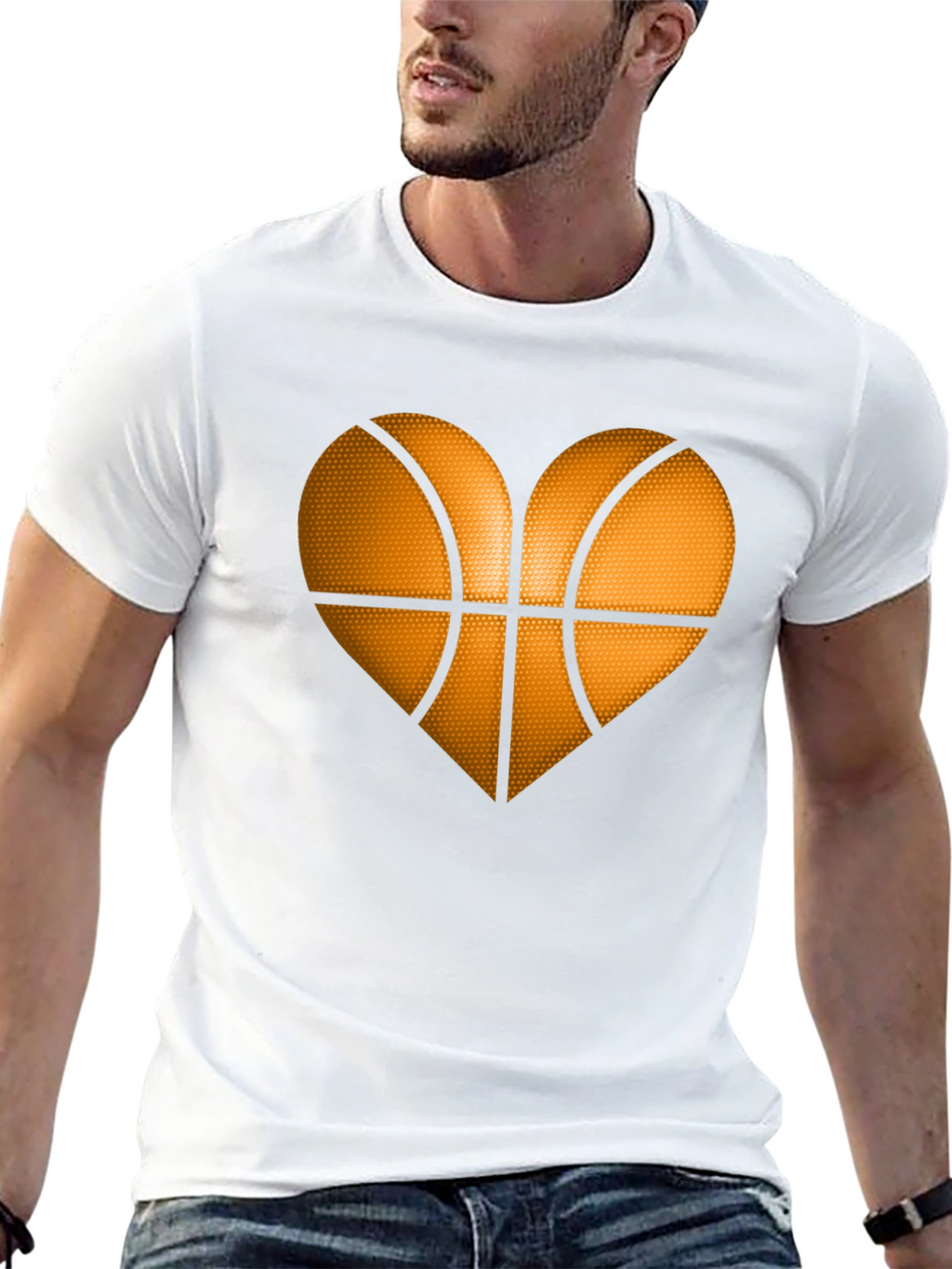 Basketball Heart Graphic Tee - Black T-Shirt
