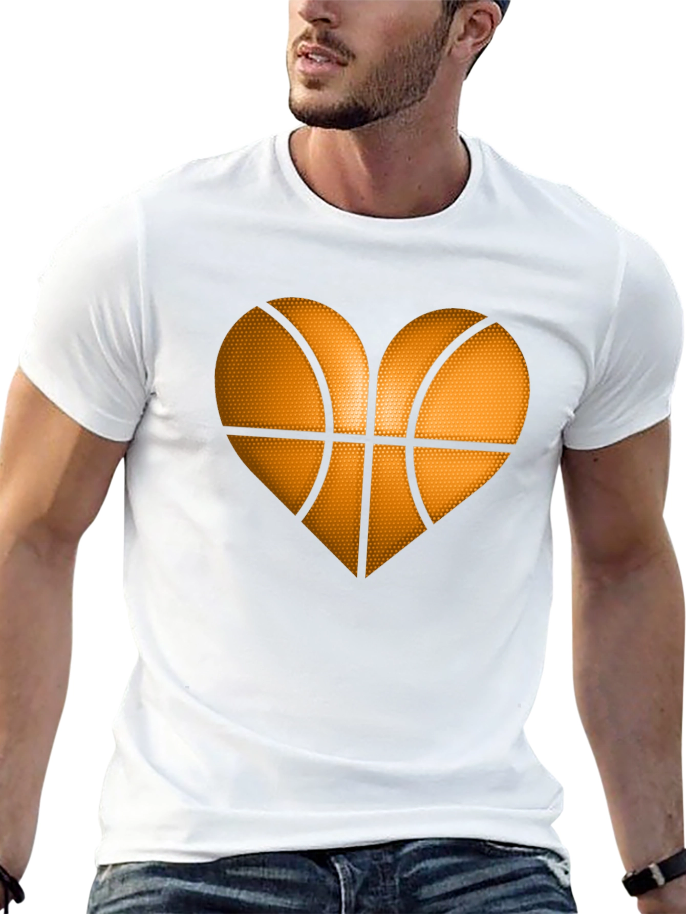 Basketball Heart Graphic Tee - Black T-Shirt