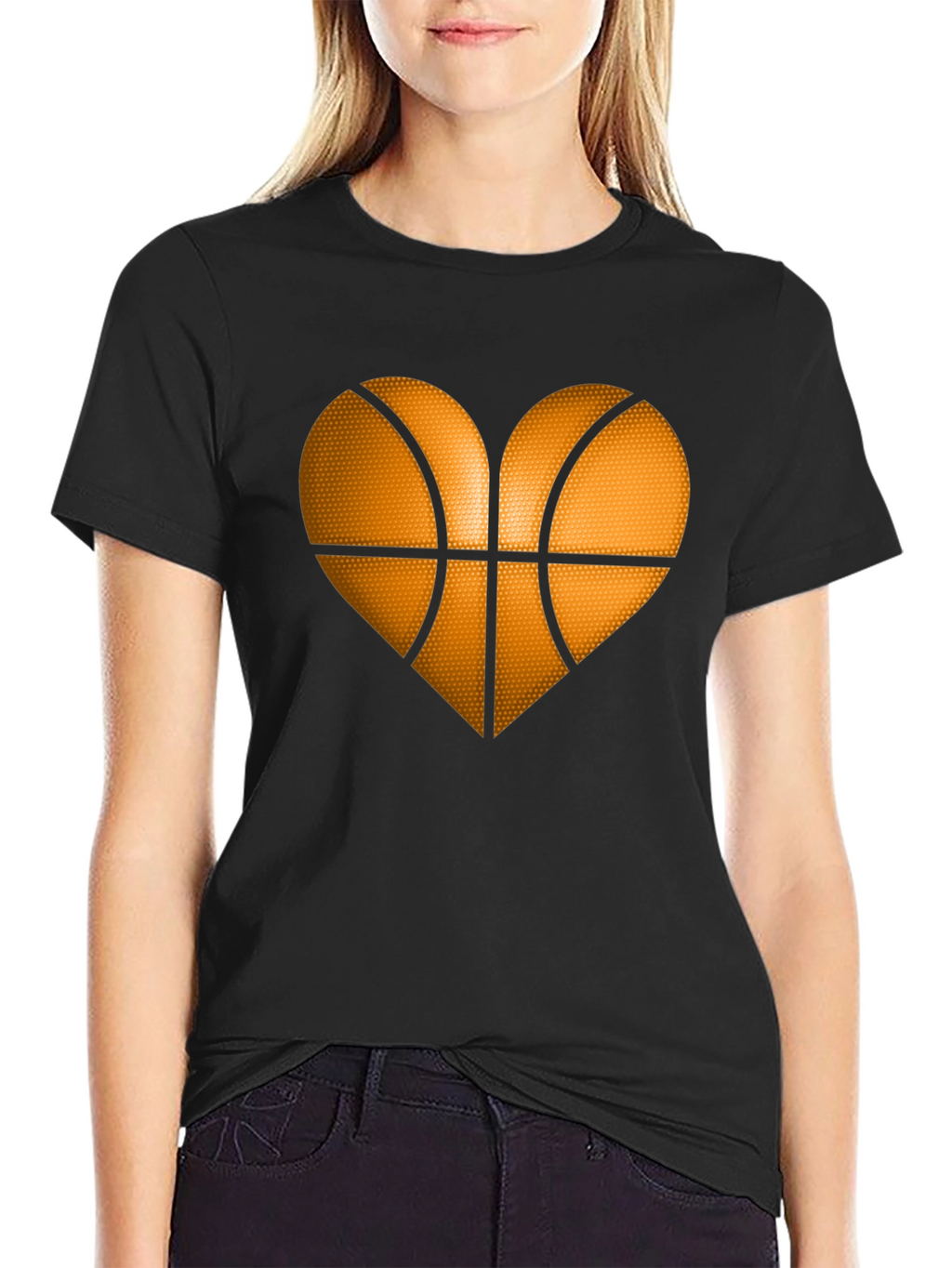 Basketball Heart Graphic Tee - Black T-Shirt
