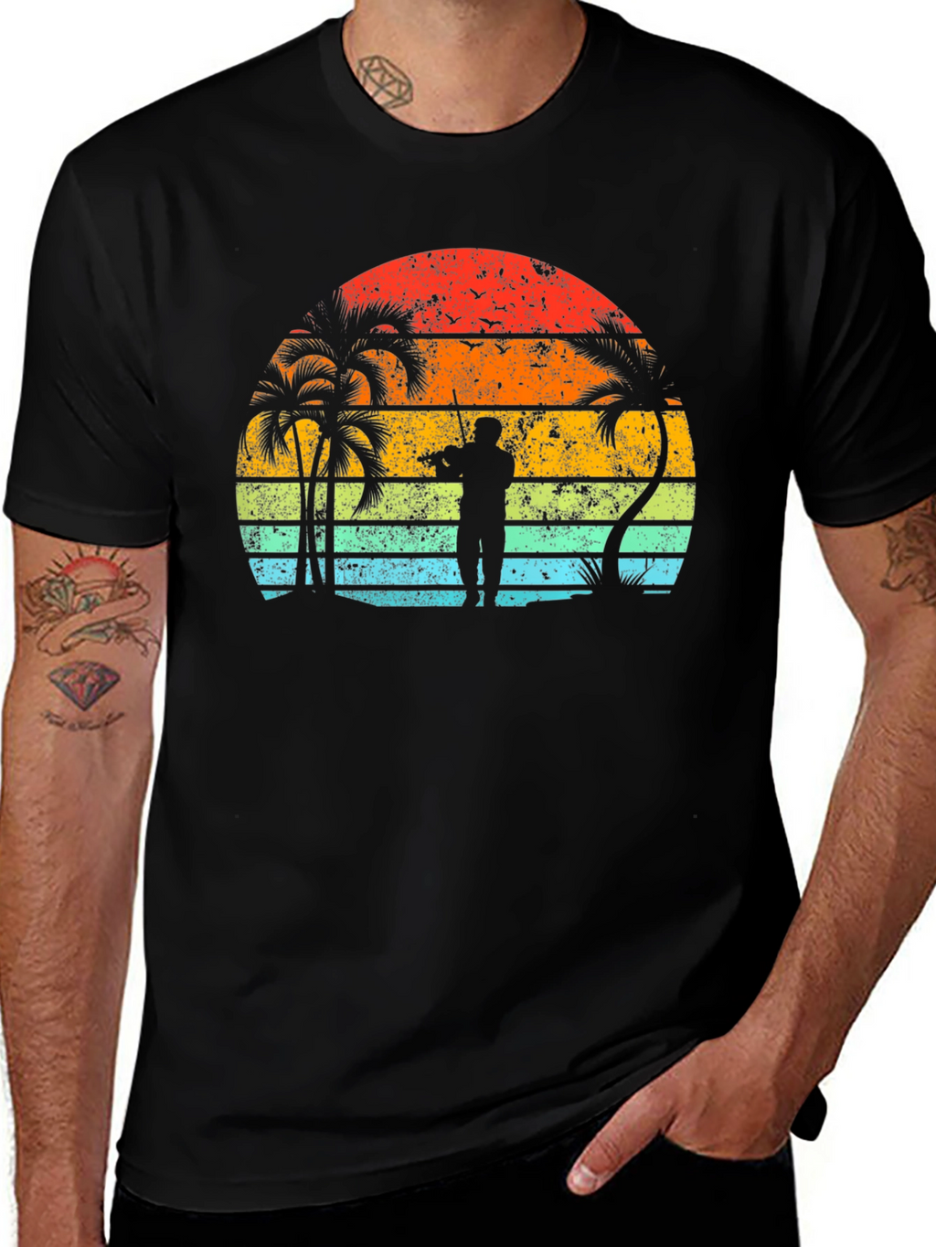 Sunset Musician Black T-Shirt
