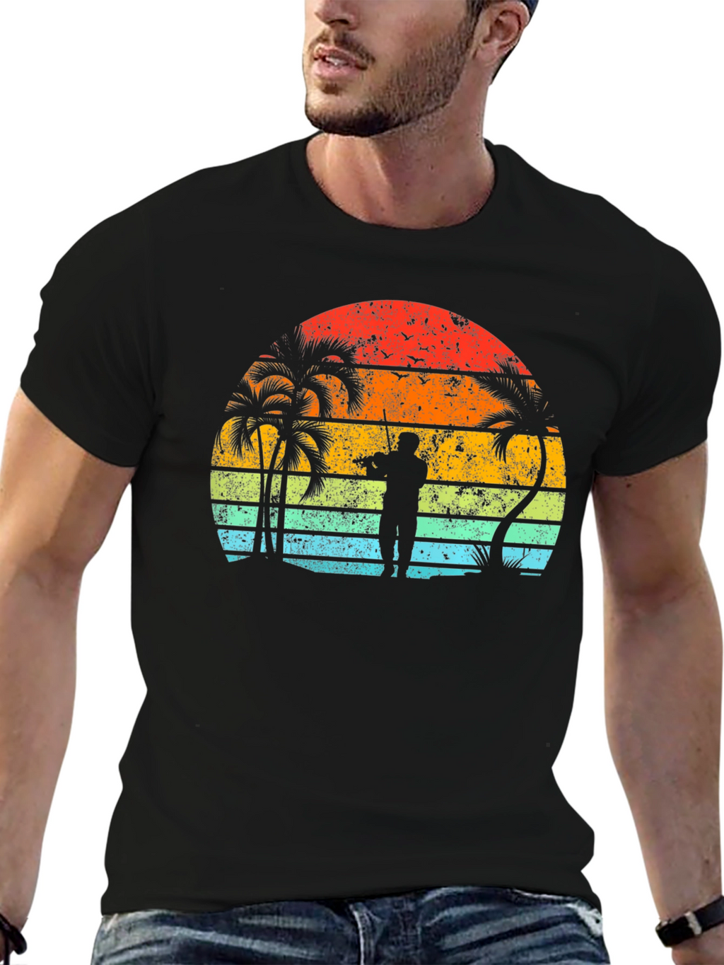Sunset Musician Black T-Shirt