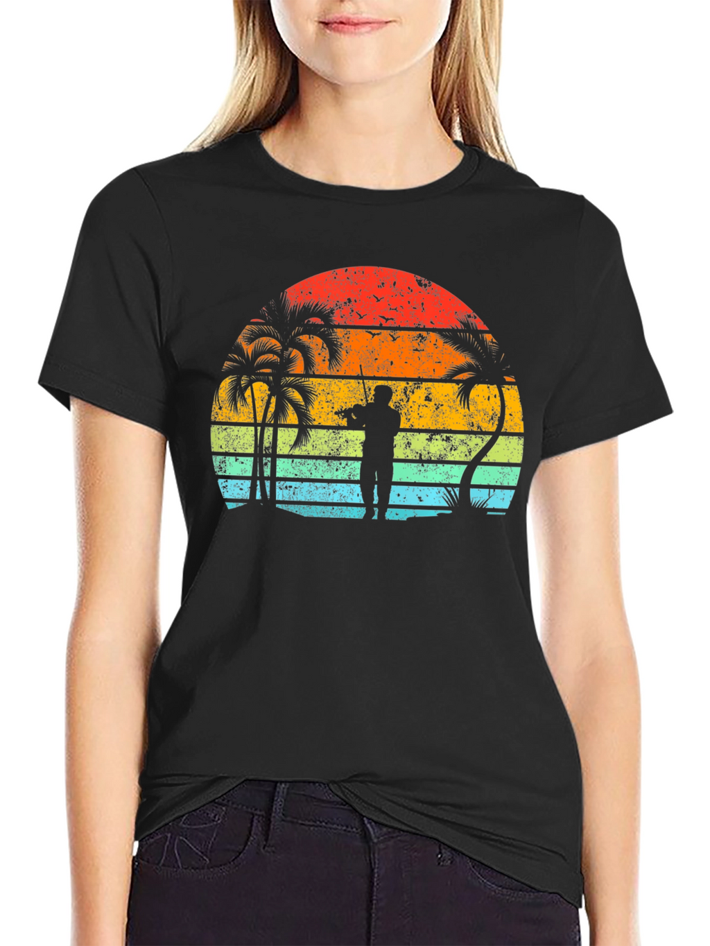 Sunset Musician Black T-Shirt