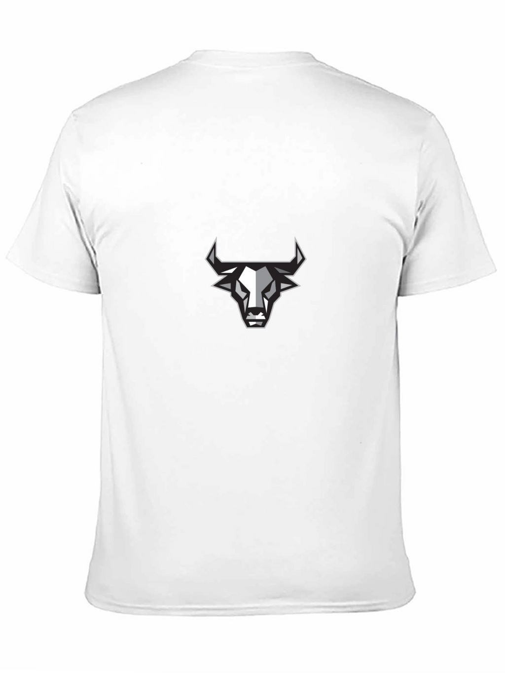 Mens Black T-Shirt with Geometric Bull Design