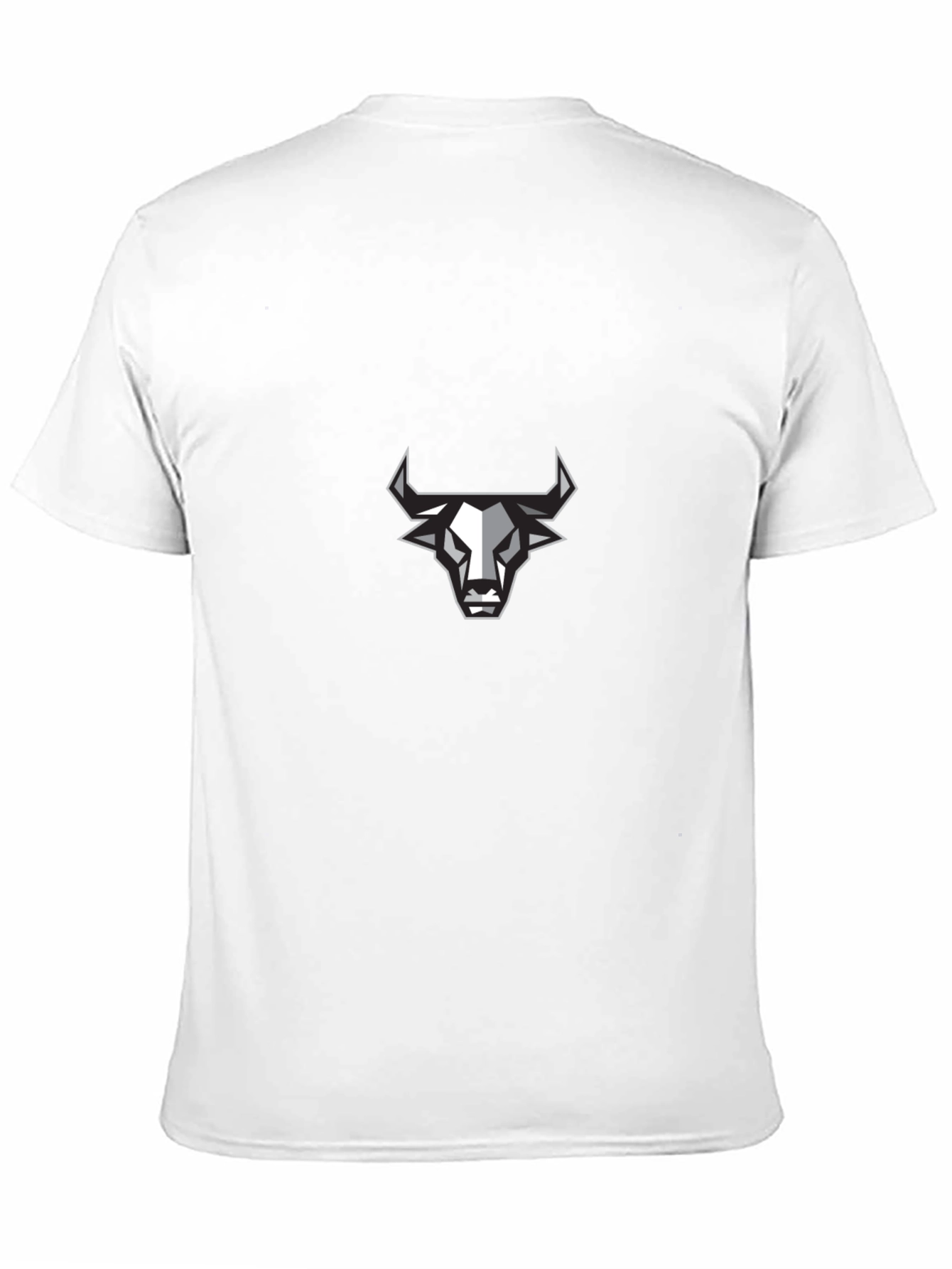 Mens Black T-Shirt with Geometric Bull Design