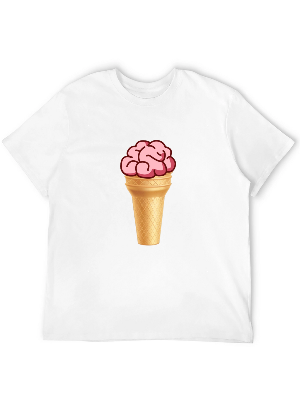 Brain Ice Cream Cone Graphic T-Shirt
