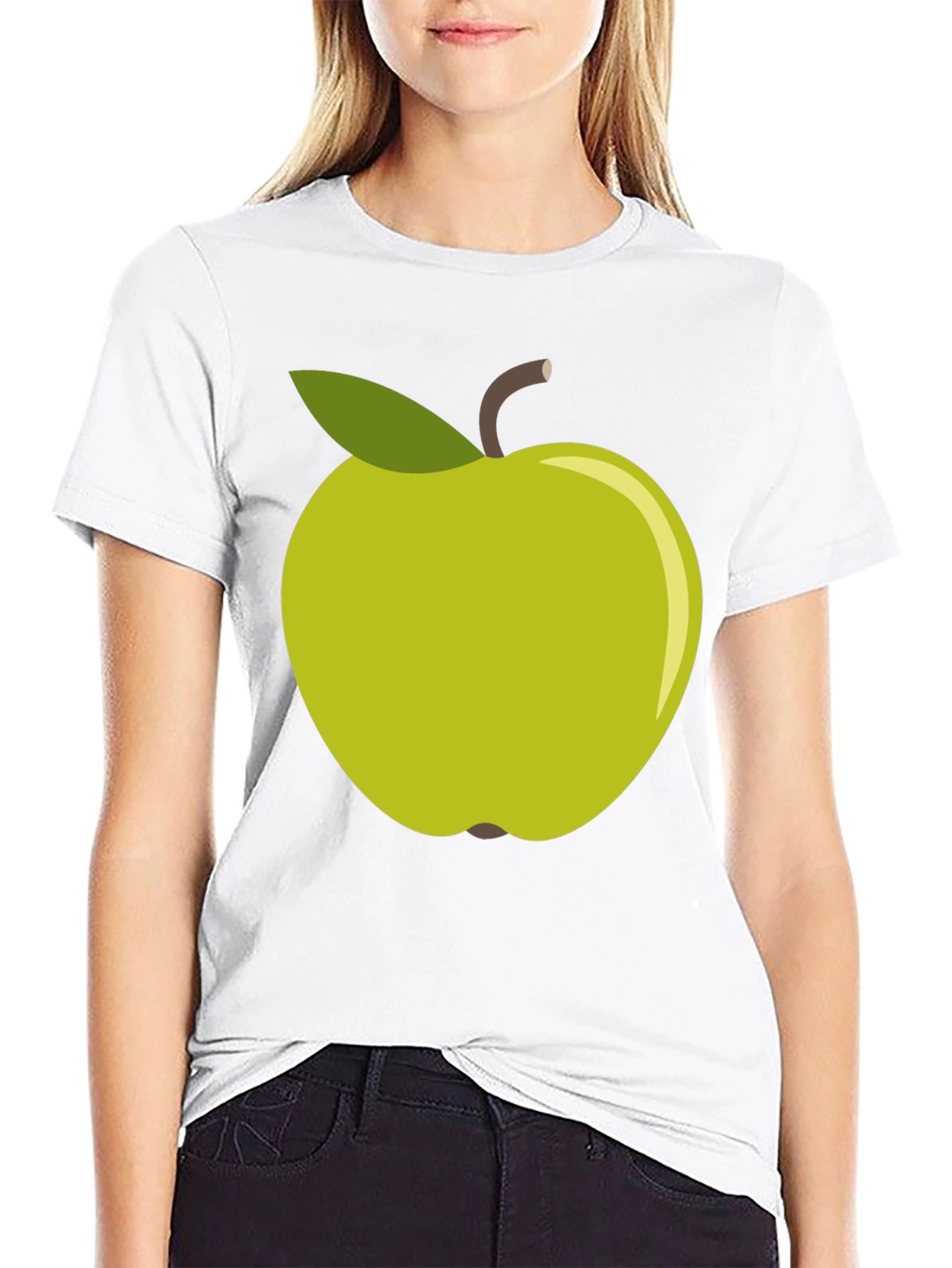 Green Apple Graphic Tee - Casual Cotton T-Shirt