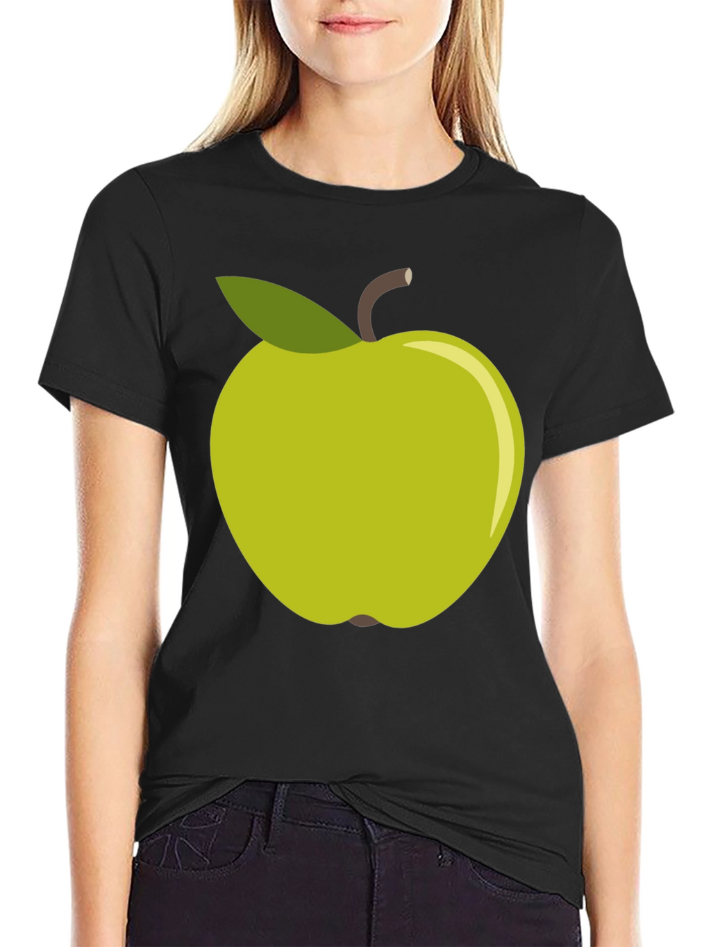 Green Apple Graphic Tee - Casual Cotton T-Shirt