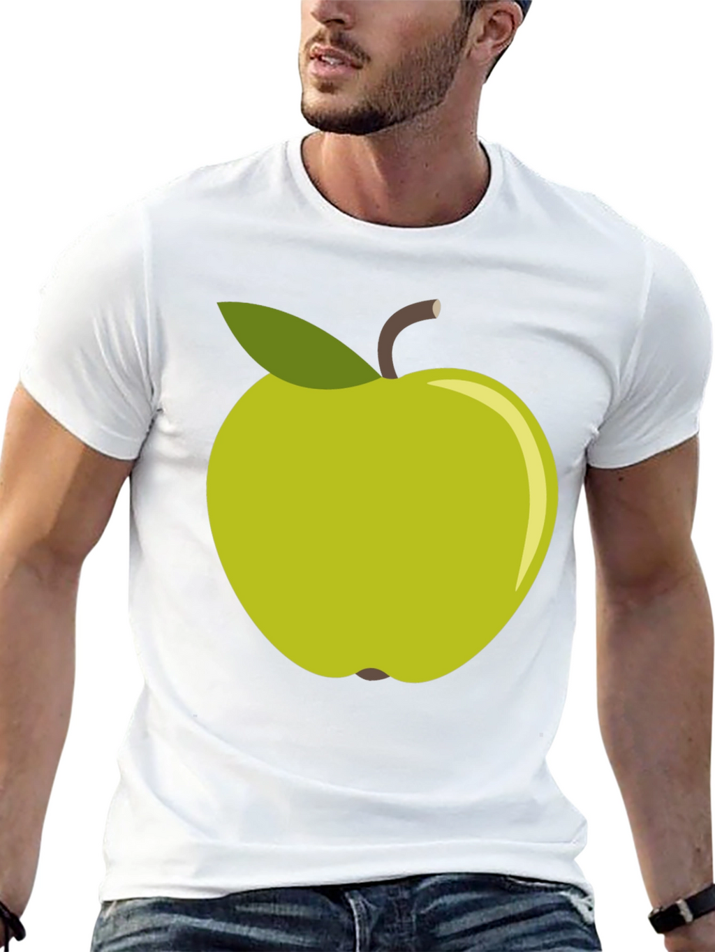 Green Apple Graphic Tee - Casual Cotton T-Shirt