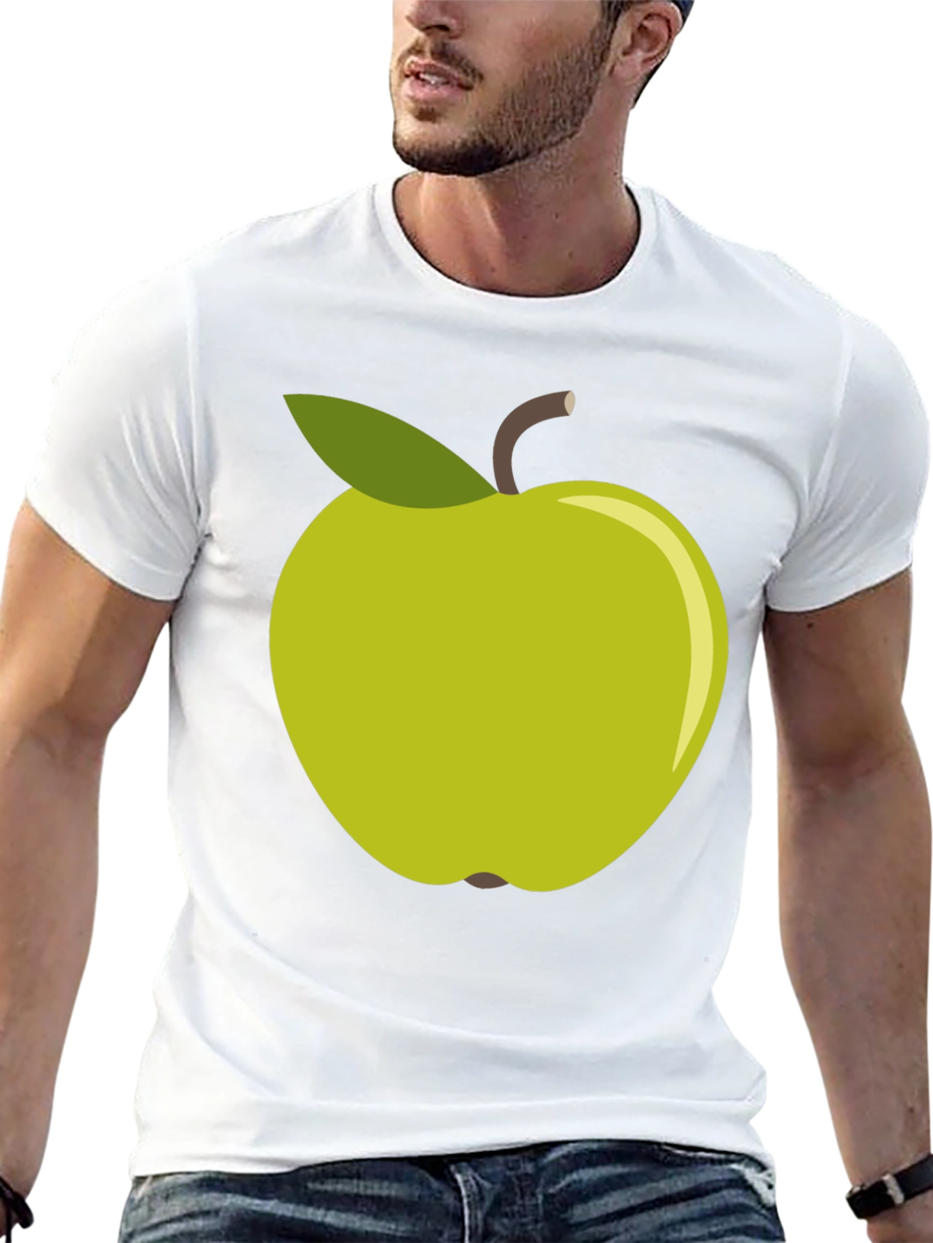 Green Apple Graphic Tee - Casual Cotton T-Shirt