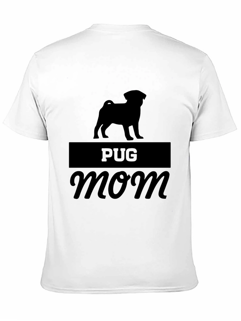 Pug Mom Graphic Tee - Black Cotton Blend