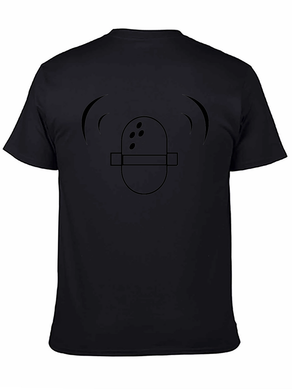 Black T-Shirt with Retro Microphone Design