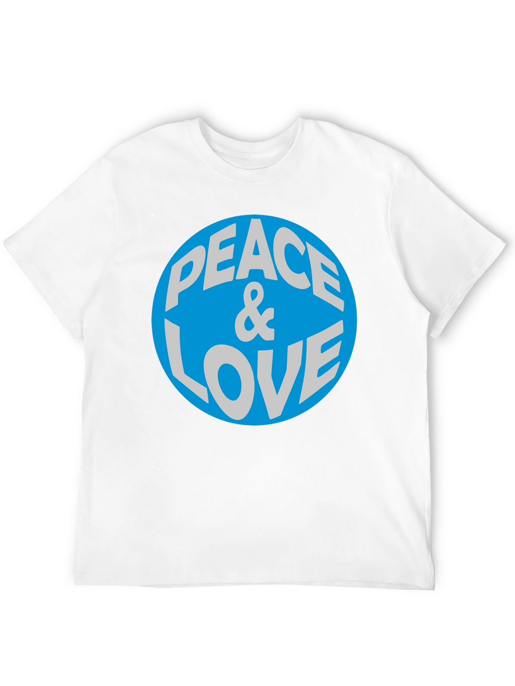 Peace & Love Graphic T-Shirt - Blue Circle Design