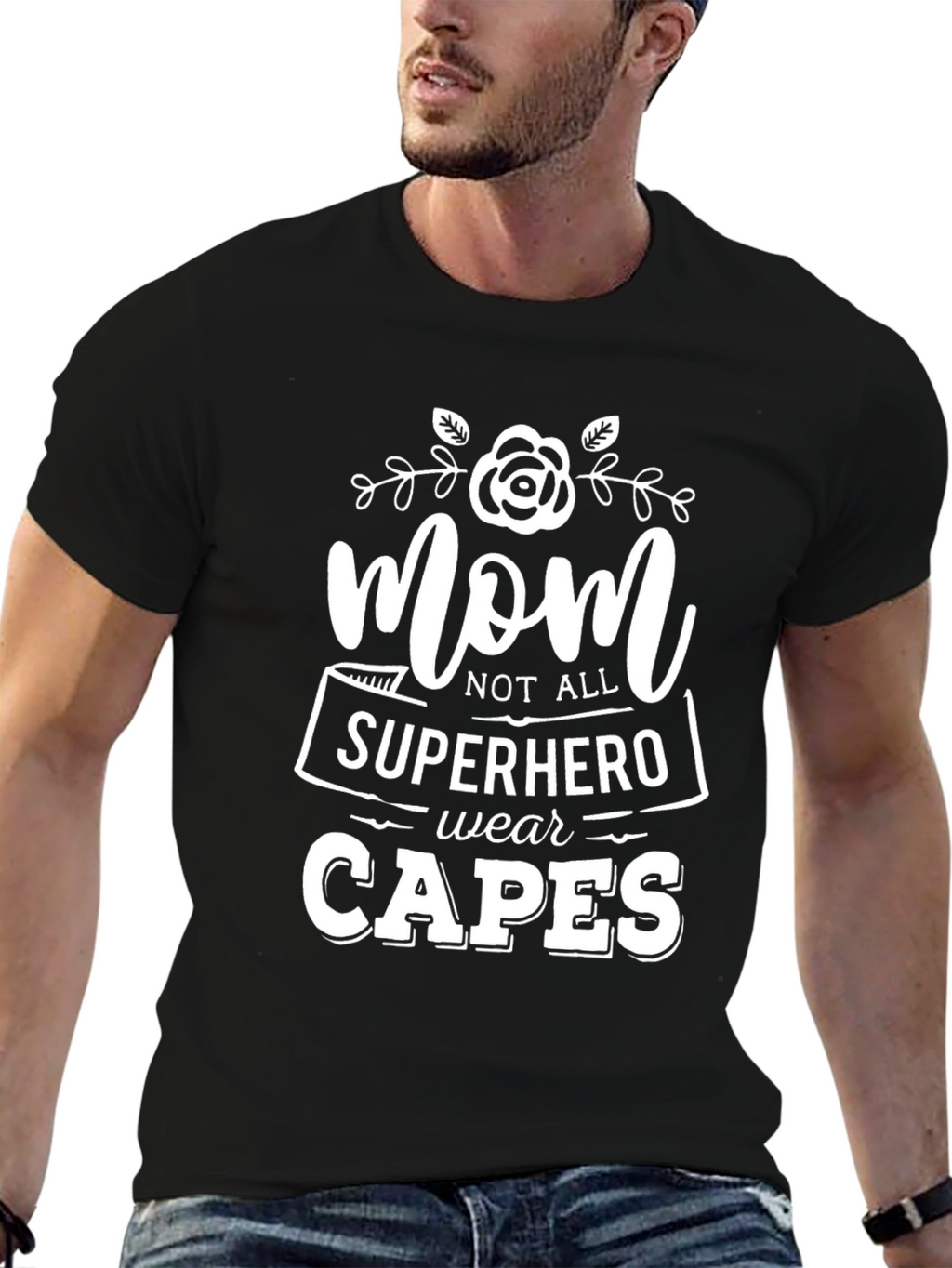 Mom Superhero T-Shirt - Black Graphic Tee