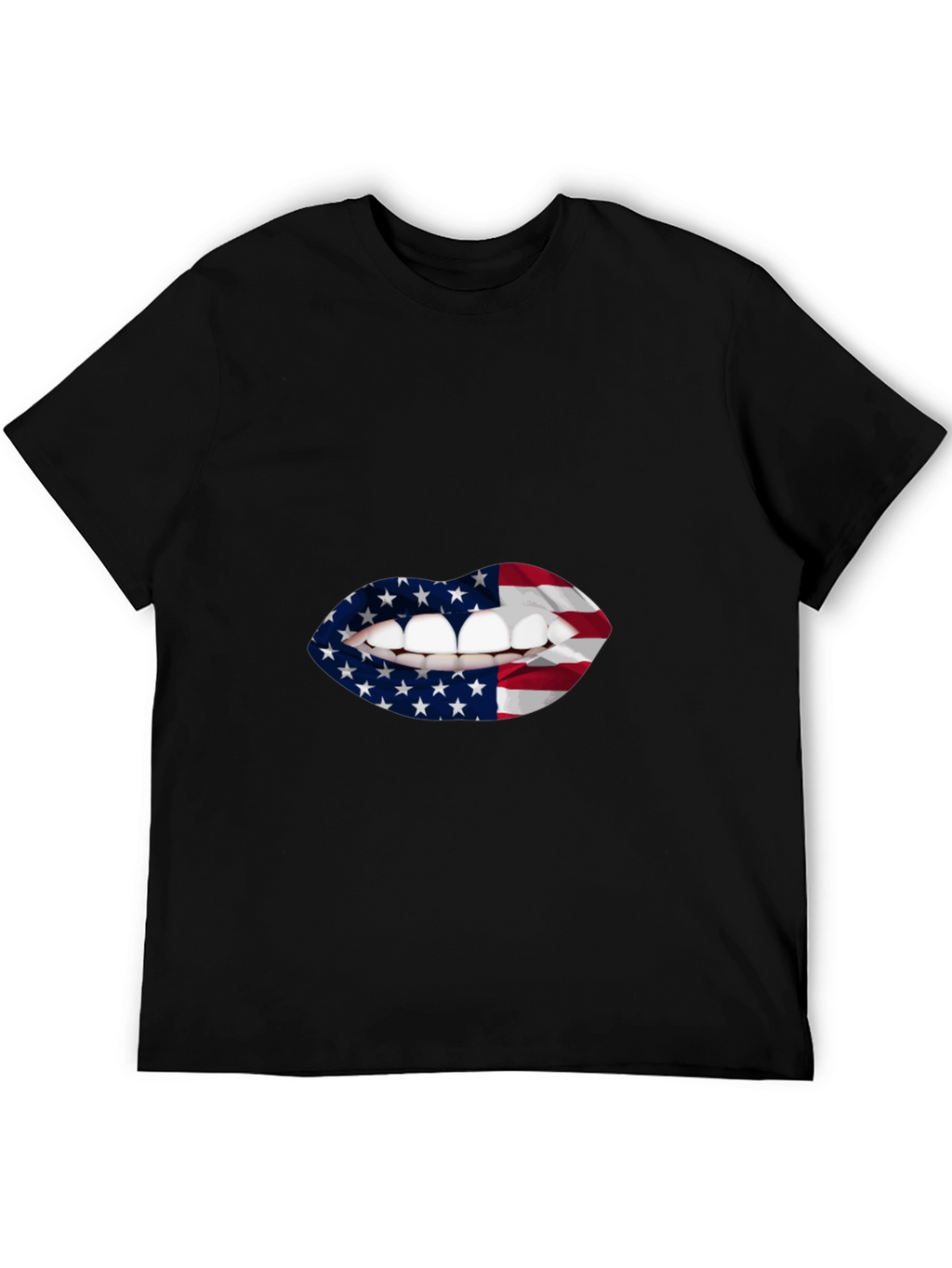 USA Flag Lips Graphic T-Shirt
