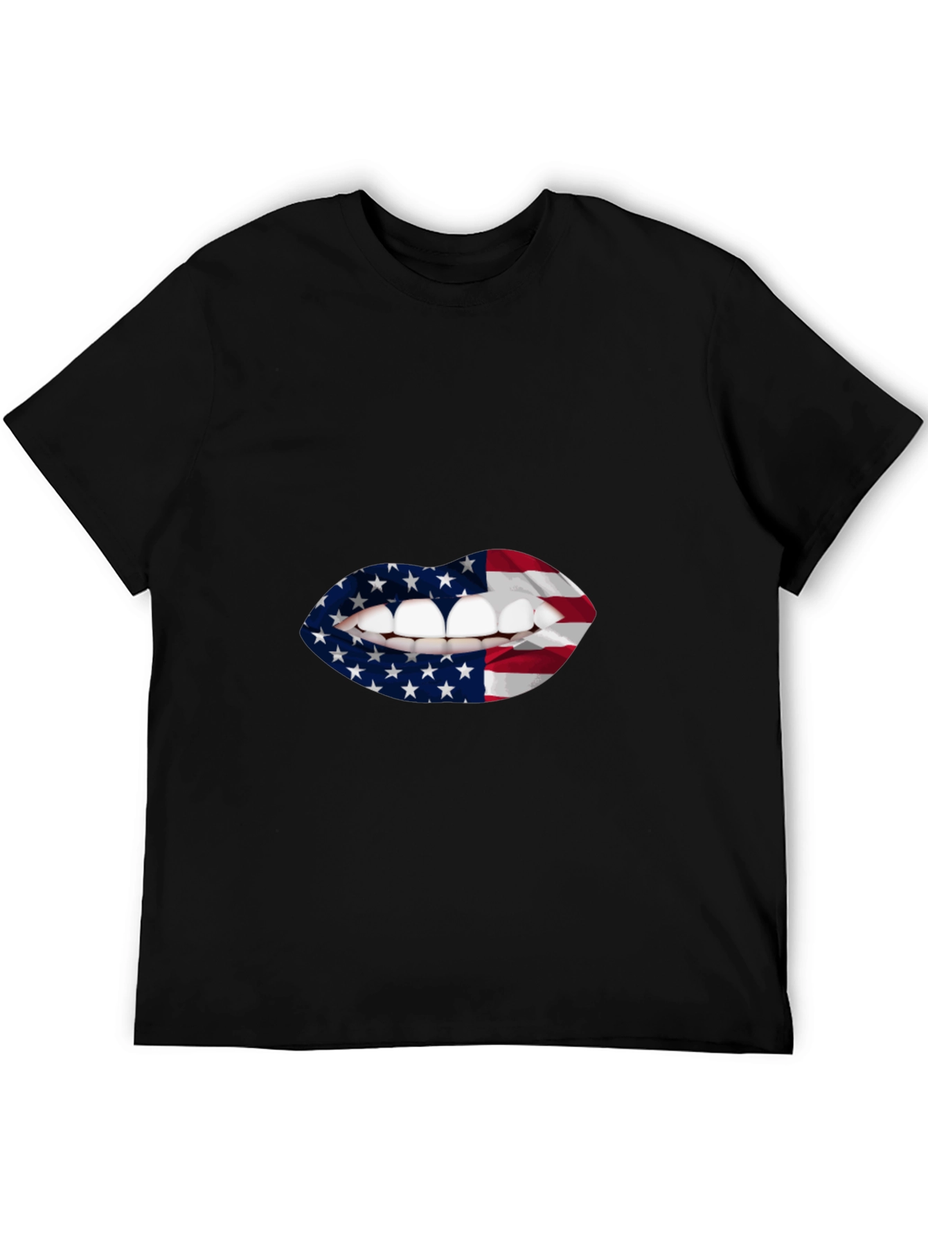 USA Flag Lips Graphic T-Shirt
