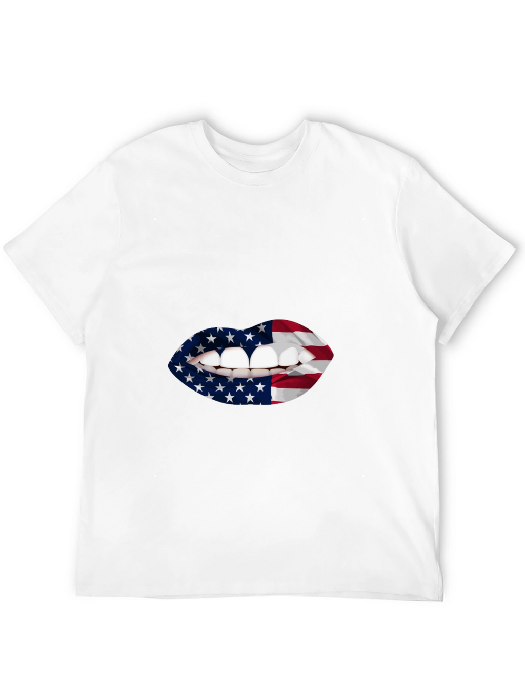 USA Flag Lips Graphic T-Shirt