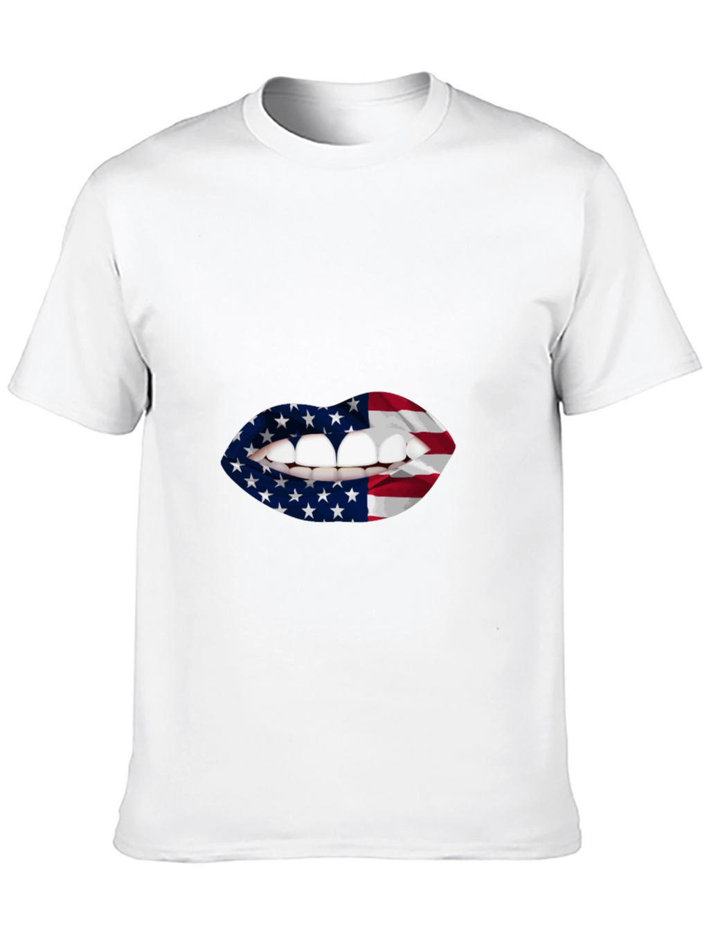 USA Flag Lips Graphic T-Shirt