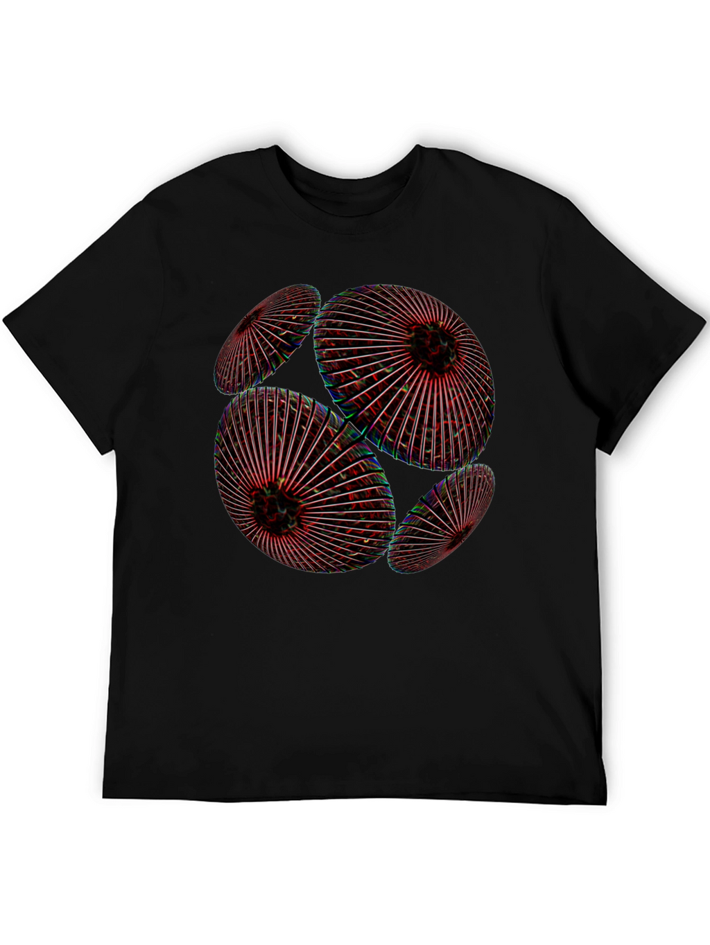 Abstract Geometric Orb Black T-Shirt